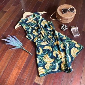 Nantucket Romper in Gone Bananas Print
